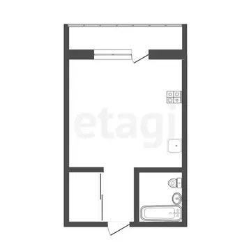 Квартира-студия: Тюмень, Верхнетарманская улица, 3 (29.2 м)