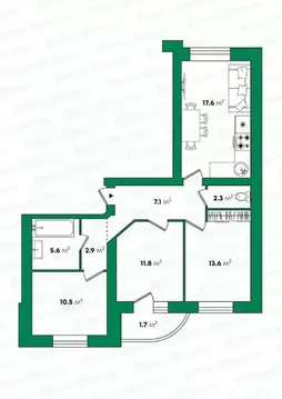 3-к кв. Кировская область, Киров ул. Воровского, 72б (71.4 м)