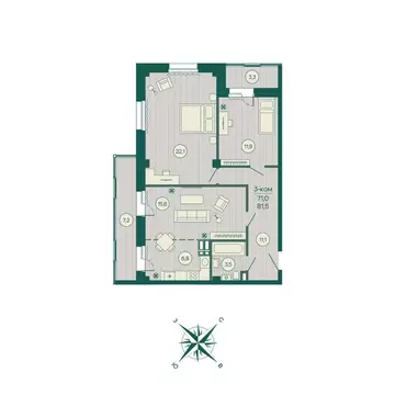 3-к кв. Приморский край, Владивосток Русская ул., 5А (81.5 м)