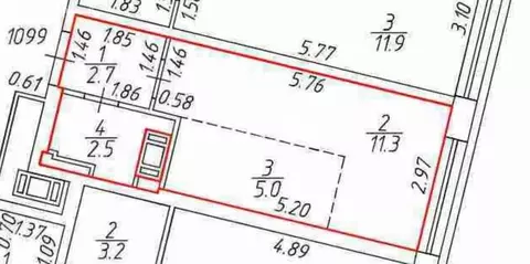 Квартира-студия: Санкт-Петербург, набережная Миклухо-Маклая, 3к1 (21.5 ...