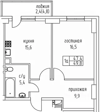1-к кв. Саха (Якутия), Якутск просп. Михаила Николаева, 3к5А (49.8 м)