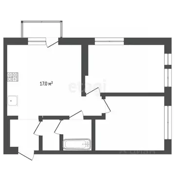 2-к кв. Тюменская область, Тюмень Полевая ул., 117к8 (52.7 м)