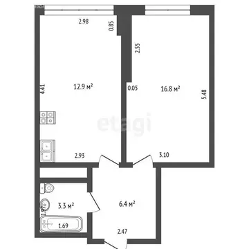 1-комнатная квартира: Анапа, улица Толстого, 130к2 (42 м)