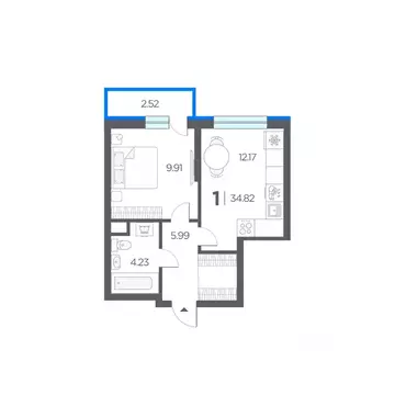 1-к кв. Рязанская область, Рязанский район, Дядьковское с/пос, с. ...