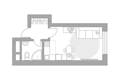Квартира-студия: Балашиха, улица Яганова, 1 (21.35 м)