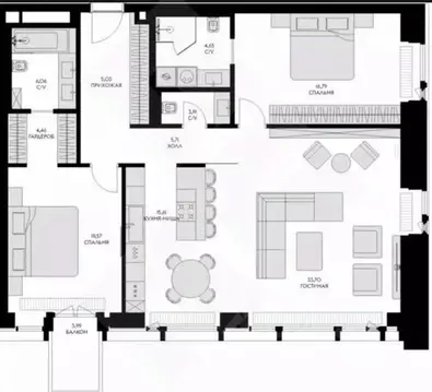 3-к кв. Москва ул. Братьев Фонченко, 1к4 (116.69 м)