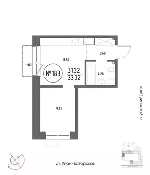 1-к кв. Иркутская область, Иркутск Макс жилой комплекс (33.02 м)