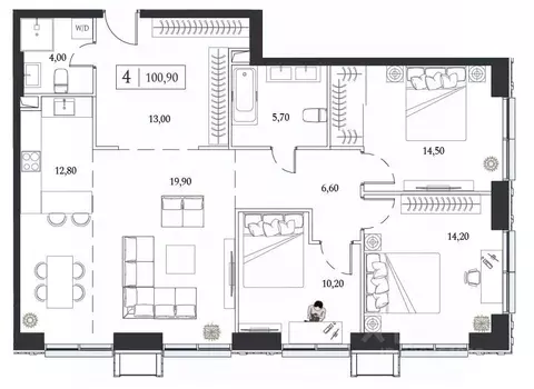 3-к кв. Москва просп. Андропова, 1 (100.9 м)