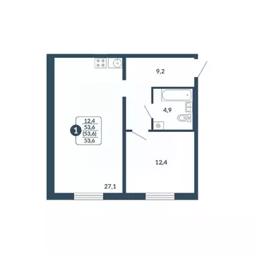 1-к кв. Кировская область, Киров Скандинавия жилой комплекс (53.6 м)