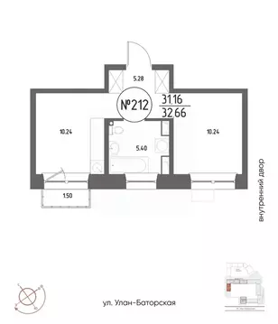 1-к кв. Иркутская область, Иркутск Макс жилой комплекс (32.66 м)