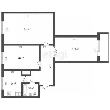 3-к кв. Ямало-Ненецкий АО, Новый Уренгой ул. 26-го съезда КПСС, 12 ...