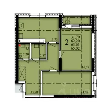 2-к кв. Башкортостан, Уфа Затон-Восточный жилрайон, Паруса жилой ...