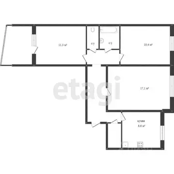 3-к кв. Вологодская область, Череповец ул. Годовикова, 24 (62.5 м)