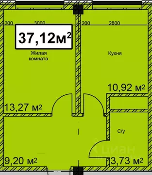 1-к кв. Ставропольский край, Ессентуки ул. Благодатная, 22к2 (37.12 м)