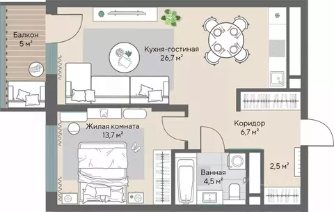 1-к кв. Свердловская область, Екатеринбург ВИЗ жилрайон, Нагорный ...