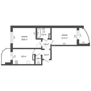 2-комнатная квартира: Воскресенск, улица Зелинского, 4 (64 м)