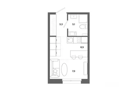 Студия Ханты-Мансийский АО, Сургут ул. Ивана Захарова, 16 (20.2 м)