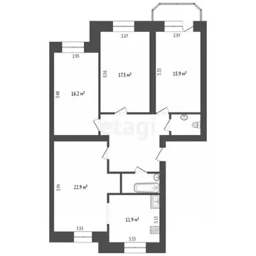 4-к кв. Калужская область, Калуга Тульская ул., 46 (106.1 м)