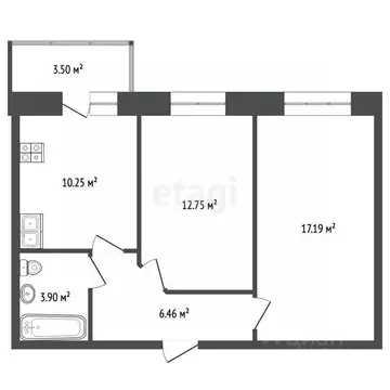 2-к кв. Ярославская область, Ярославль ул. Доронина, 8к2 (49.0 м)