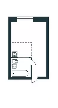 Квартира-студия: Садовый, микрорайон Околица, 1 (17.9 м)