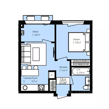 1-к кв. Дагестан, Дербент Камеллия жилой комплекс (37.51 м)