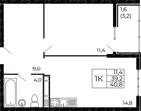 1-к кв. Ростовская область, Ростов-на-Дону Западные Аллеи жилой ...