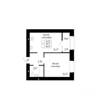 1-к кв. Башкортостан, Стерлитамак Прибрежный мкр,  (39.27 м)