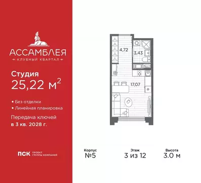 Студия Санкт-Петербург  (25.22 м)