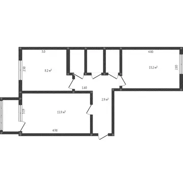 2-комнатная квартира: Тобольск, 7-й микрорайон, 5 (52.2 м)