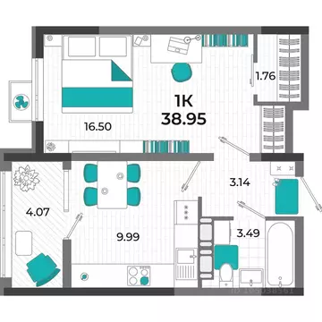 1-к кв. Крым, Евпатория  (38.95 м)