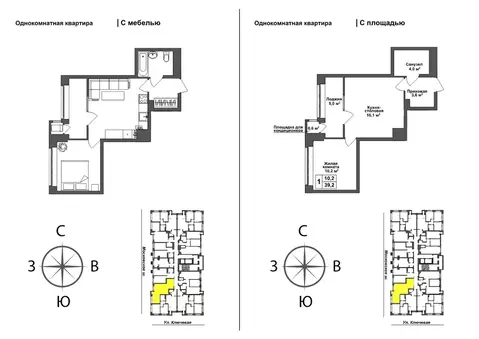 1-к кв. Тульская область, Тула пос. Горелки, Ключевая ул., 10 (37.4 м)