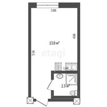 Студия Москва Рябиновая ул., 45К2 (17.3 м)