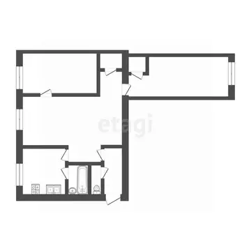 3-к кв. Тюменская область, Тюмень ул. Беляева, 17 (52.8 м)