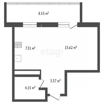 Студия Брянская область, Брянск ул. Луначарского, 7А (30.65 м)