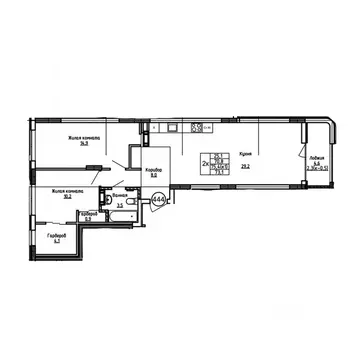 2-к кв. Калининградская область, Калининград ул. 1-я Большая окружная ...