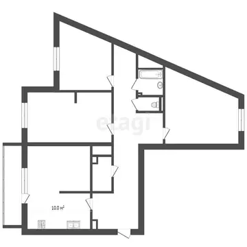 3-комнатная квартира: Омск, улица 12 Декабря, 1 (77.5 м)