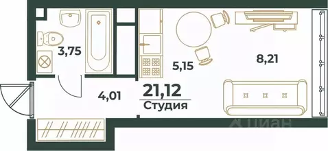Студия Башкортостан, Уфа ул. Ивана Спатара (21.12 м)