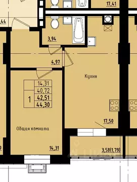 1-к кв. Саха (Якутия), Якутск ул. Софронова, 71 (42.51 м)