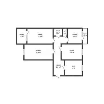 4-комнатная квартира: Махачкала, проспект Гамидова, 9А (86 м)