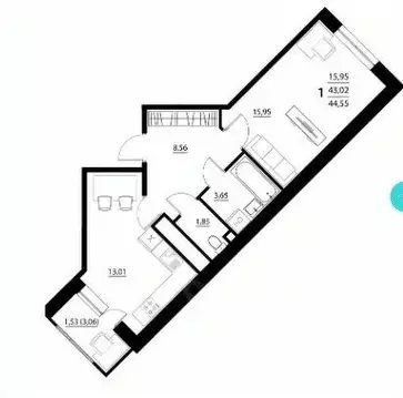 1-к кв. Белгородская область, Белгородский район, Дубовское с/пос, с. ...