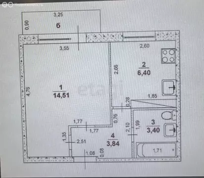 1-комнатная квартира: Ульяновск, улица Ефремова, 129 (28.2 м)