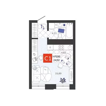 Студия Тульская область, Тула Мясново мкр, Желания жилой комплекс ...