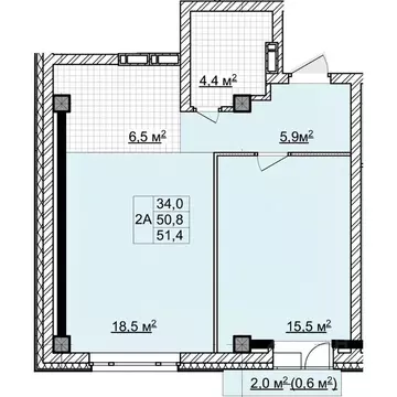 2-к кв. Томская область, Томск ул. Владимира Высоцкого, 8Д (50.8 м)