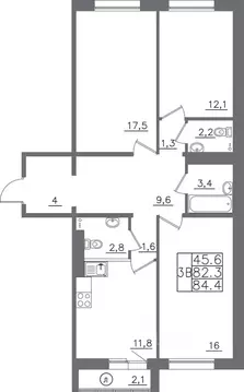 3-к кв. Иркутская область, Иркутск ИВАТУ городок, Авиатор жилой ...