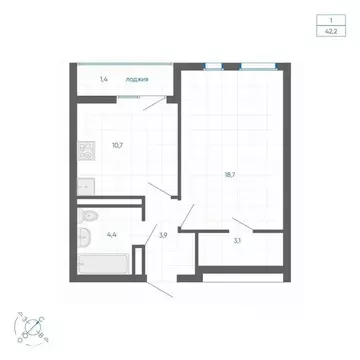 1-к кв. Свердловская область, Екатеринбург ул. Вильгельма де Геннина, ...