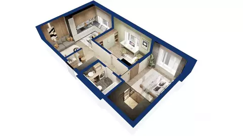 2-к кв. Башкортостан, Уфа Глумилино жилрайон,  (57.17 м)