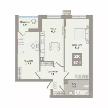 2-к кв. Курганская область, Курган Заозерный жилрайон, 12-й мкр, 2 ...