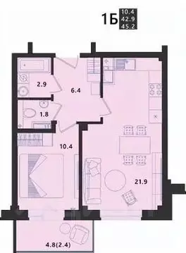1-к кв. Псковская область, Псковский район, Завеличенская волость, д. ...