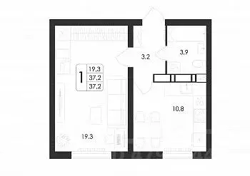 1-к кв. Воронежская область, Воронеж ул. Шидловского, 38 (37.2 м)