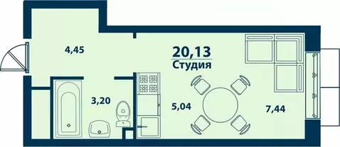 1-к кв. Башкортостан, Уфа ул. Ивана Спатара, 14 (20.13 м)
